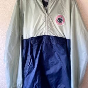 Vans Summer Camp Green & Blue Windbreaker Jacket SIZE XL